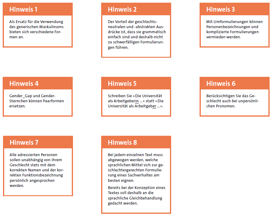 Geschlechtergerechte Texte: Überblick über alle Hinweise aus dem Leitfaden